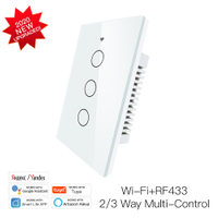 Interruptor de luz inteligente tuya WIFI RF com neutro, 3 gangues