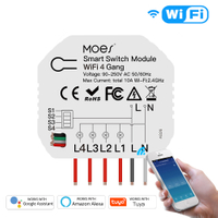 Módulo de interruptor de luz WiFi de 4 grupos Mini Tipo Oculto